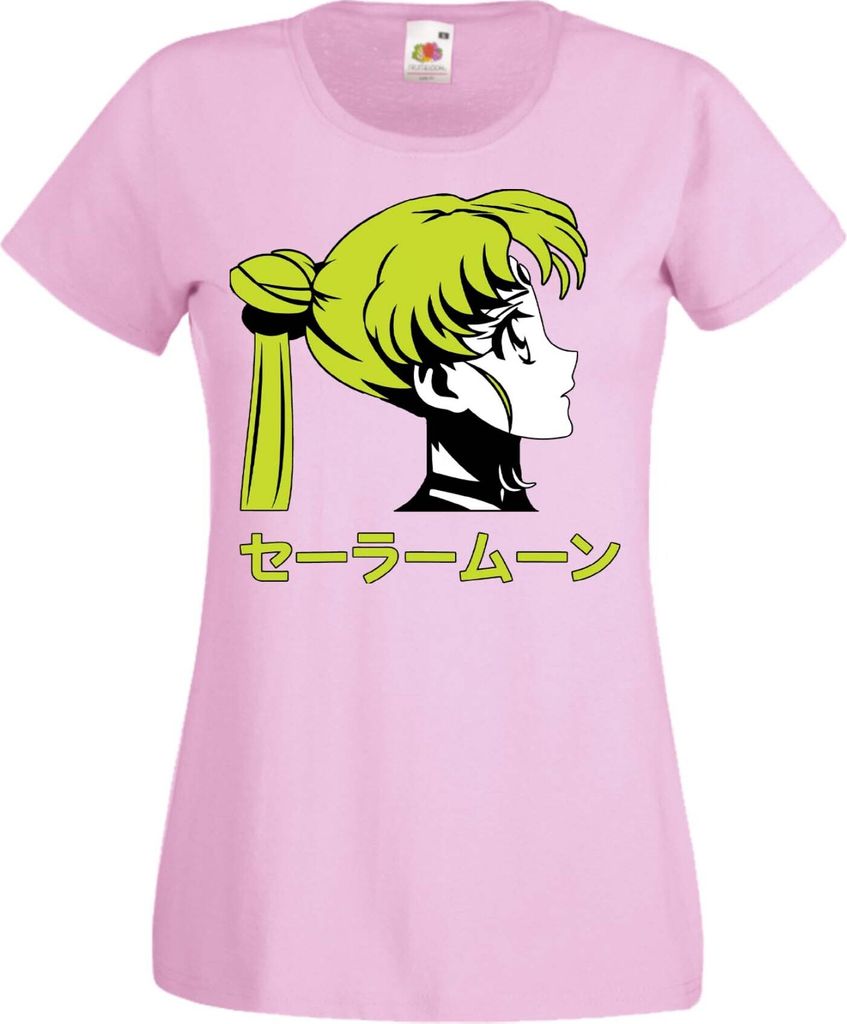 Damen T-Shirt Manga Anime Sailor Anime Manga Moon 03, Lady 2XL / Hellrosa