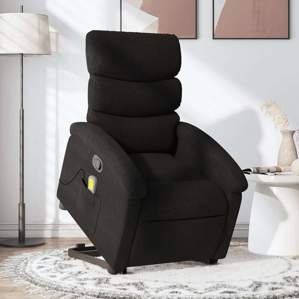 Maison Exclusive - Massagesessel mit Aufstehhilfe Schwarz Stoff