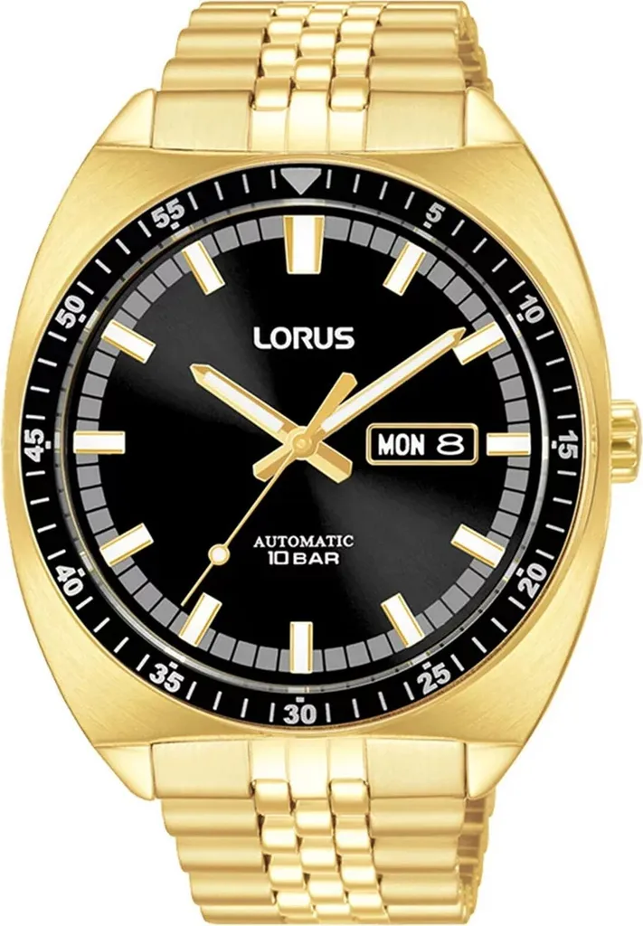 Lorus Orologio Uomo Automatico – Cassa Acciaio, Cinturino Silicone, Impermeabile 100m, Quadrante 42mm