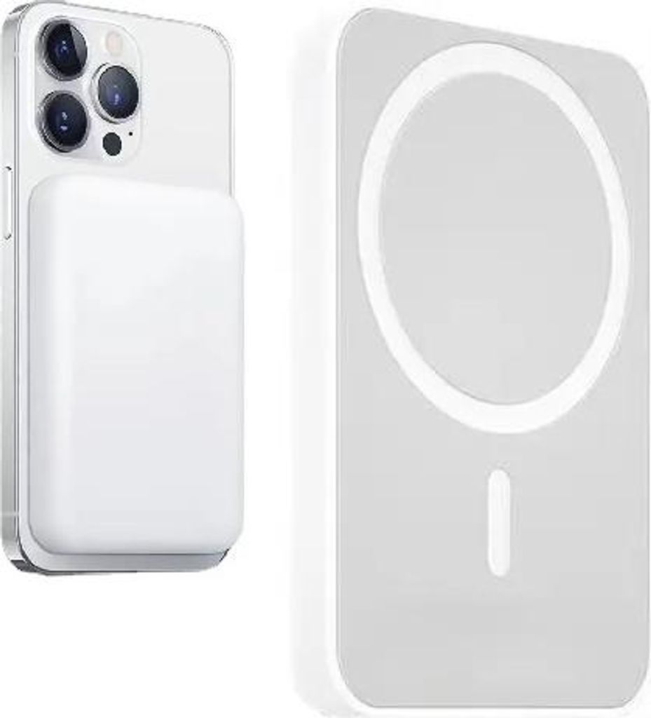 Weisse Powerbank Magsafe 5000Mah Kabellos 18,5W Schnelles Laden