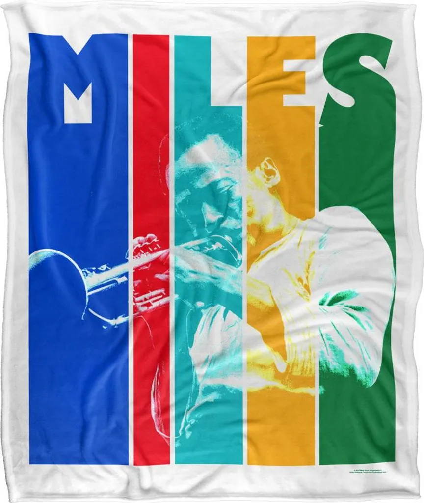 Miles Davis Couverture Couleur Bloc Soyeux Supersoft TV24969 Multicolore