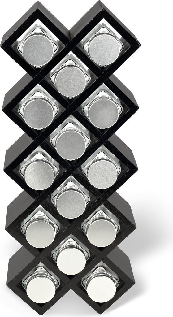 Schramm® Bambus Gewürzregal schwarz mit 18 Gewürzgläsern Produktbild 2