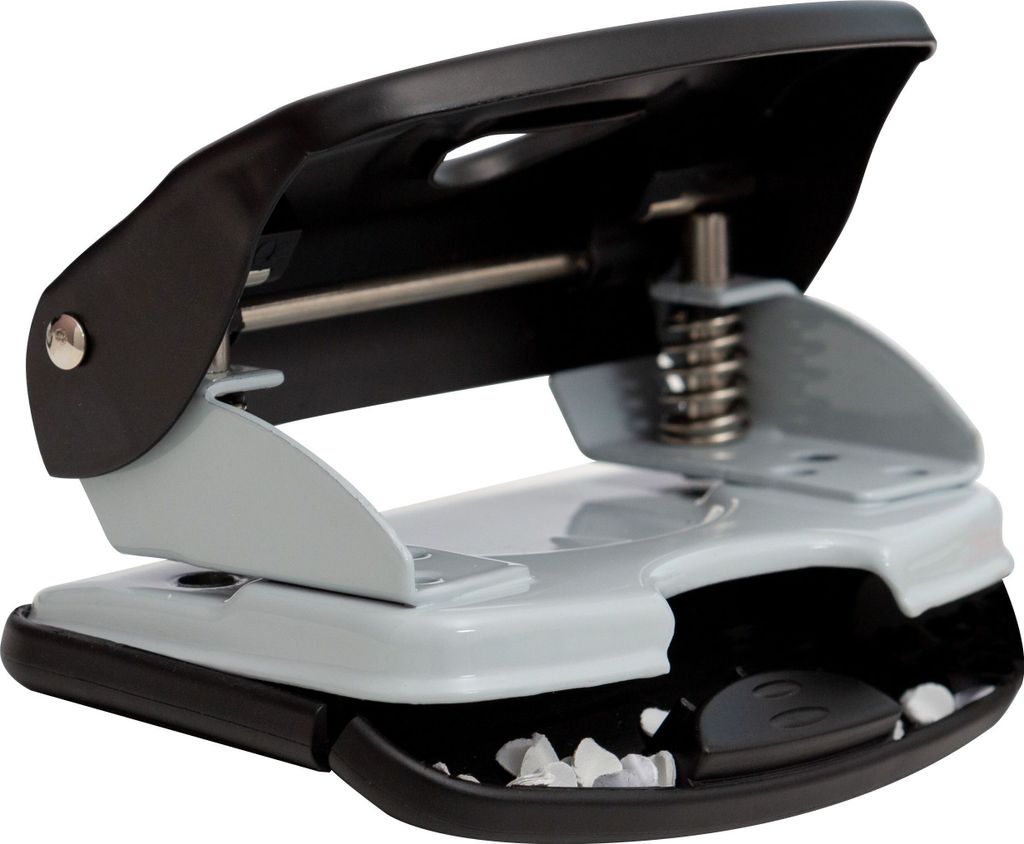 Q-CONNECT KF14221 Locher, 40 Blatt, schwarz/grau