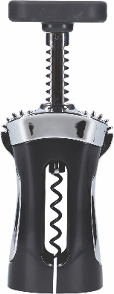 Rabbit Korkenzieher de Chrome Wine Wings in Box de Geschenk, 7 x 3,5 x 18,5 cm, Schwarz