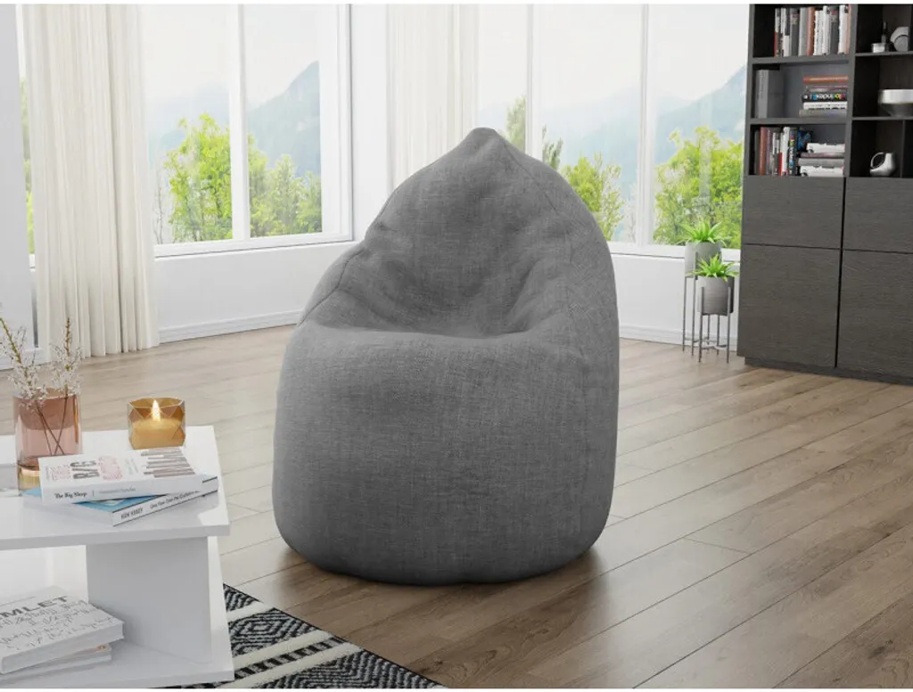 Pouf Sacco LUCYAN MINI Grigio Design | Seduta Relax Ergonomica