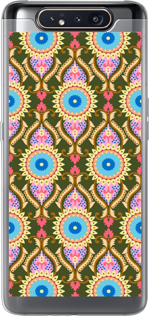 MuchoWow Handyhülle Schutzhülle Hülle für Telefoonhoesje Samsung Galaxy A80 Design - Orient - Retro Silikon Softcase Handy Hülle - Schutzdeckel