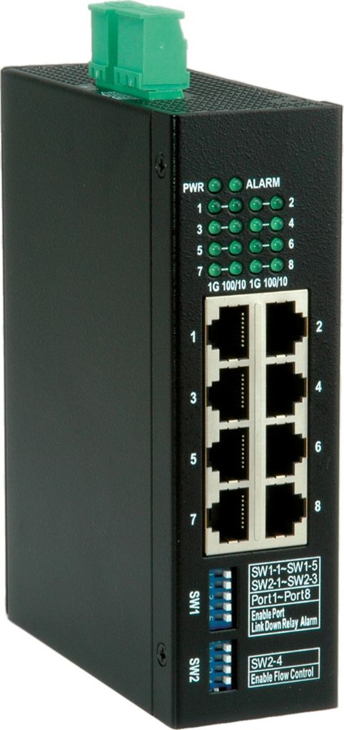 ROLINE Industrie Gigabit Switch, 8x RJ-45