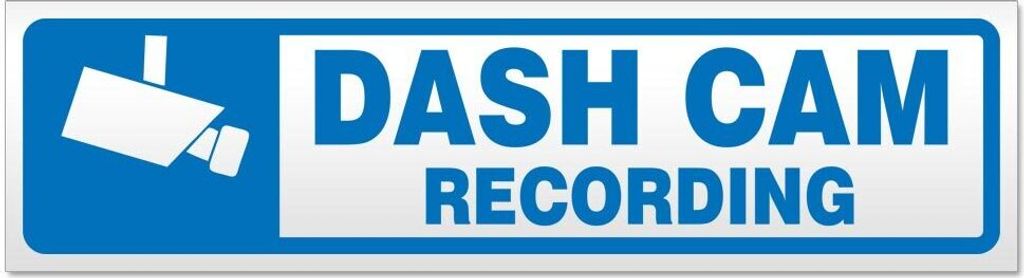 Kiwistar Dashcam Recording Magnetschild Schild magnetisch - 20cm Blau - Magnetfolie für Auto PKW Kfz