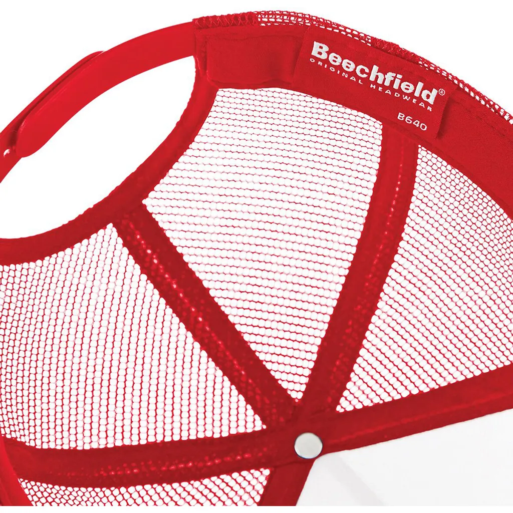 Trucker Retro Cap Beechfield Snapback Cap 5-Panel vari colori Colori (rosso classico) - 3