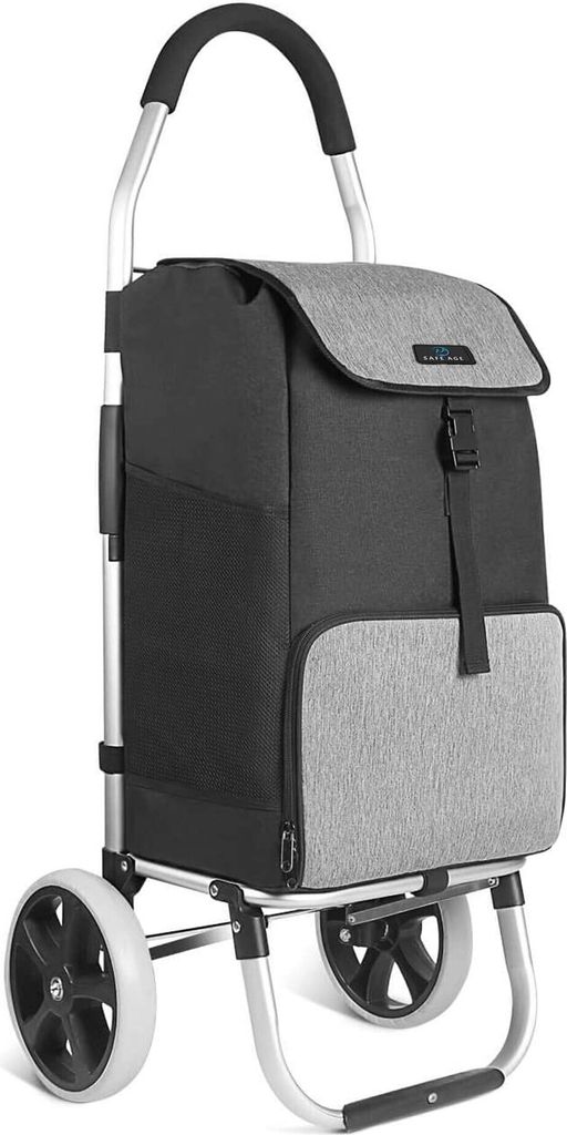 Safe Age® Einkaufstrolley mit Kühlfach und Sackkarren-Funktion - Einkaufswagen - Trolli - Klappbar