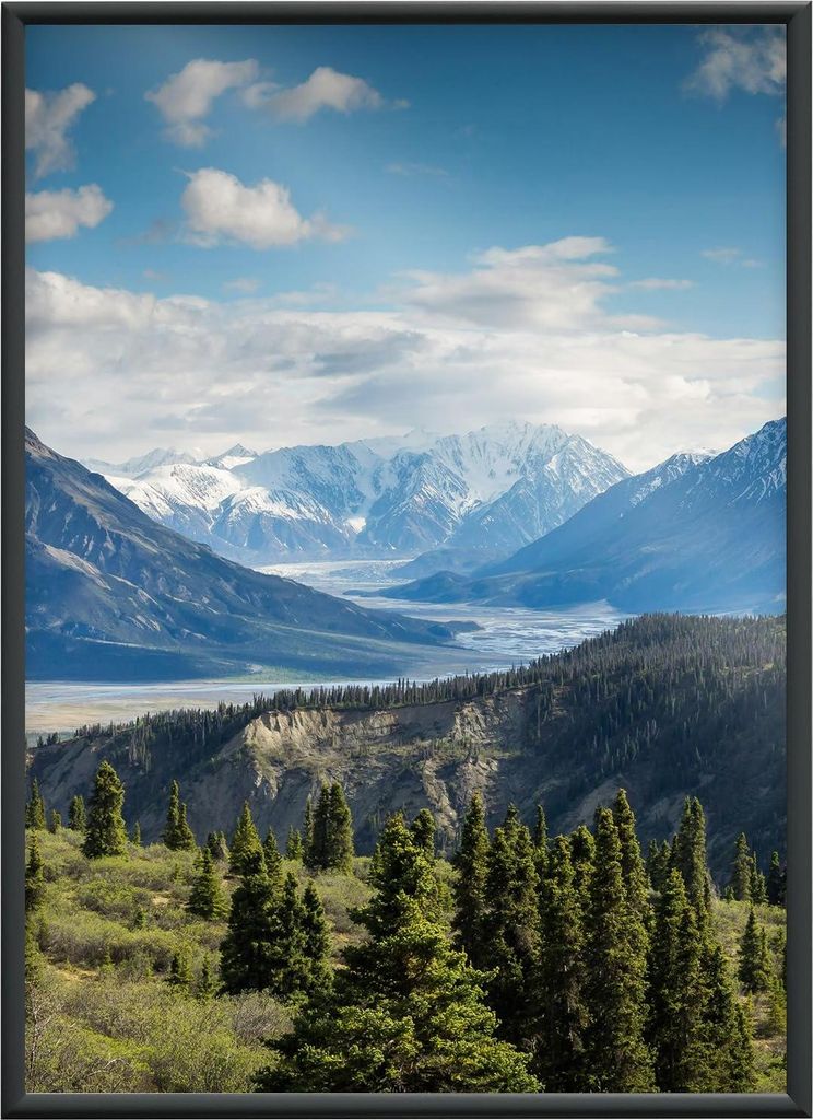 RAWWEST.BIS Alu Bilderrahmen A4 21x29,7 cm Schnelle Montage Acrylglas Rahmen für Bilder und Poster, Anthrazit