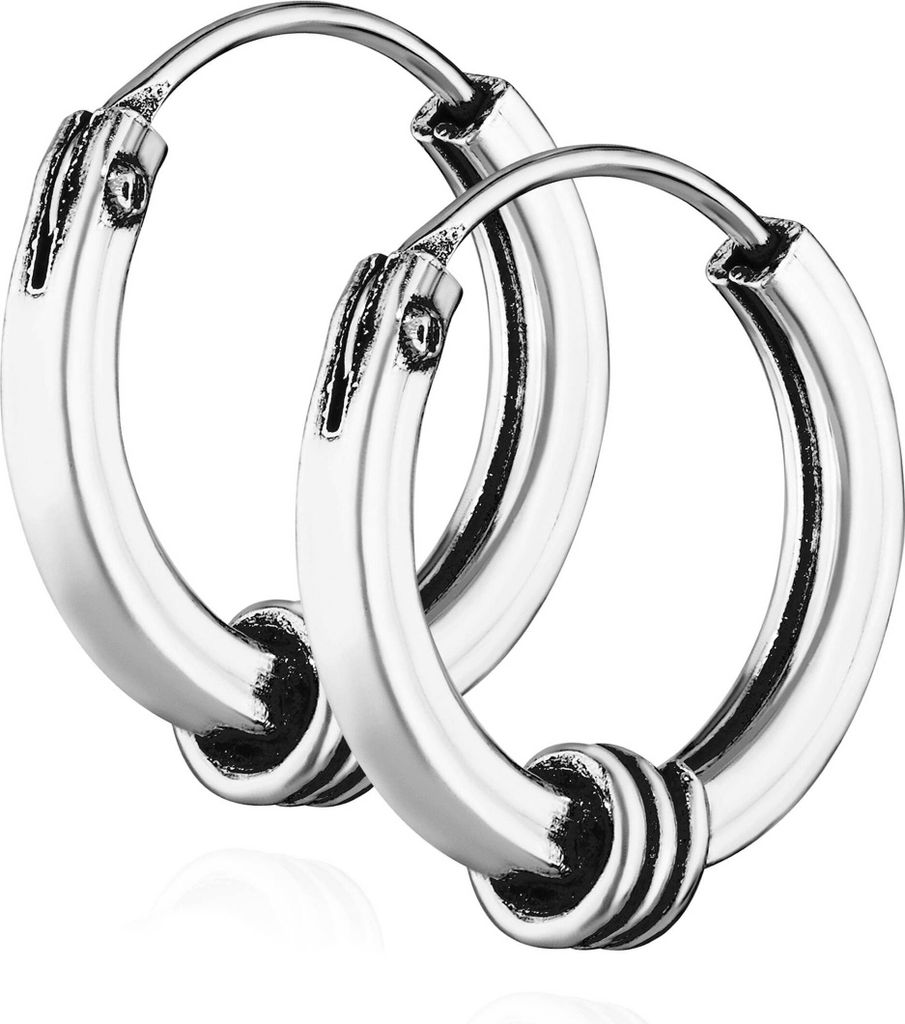 Paar 925 Sterling Silber Keltische Celtic Gothic Creolen 12mm 7314