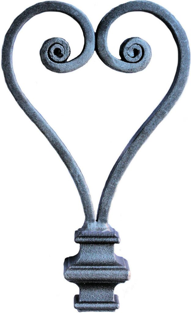 UHRIG Torkrone Herz aus Stahl, Schmiedeeisen für Zaunpfosten, Gartentür, Hoftor, Geländer, Blumensticker uvm.