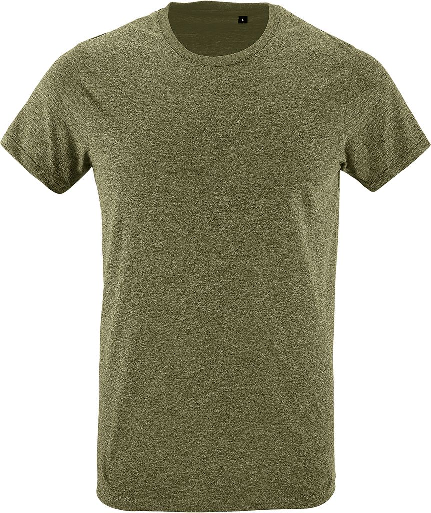 SOLS Herren Regent Slim Fit T-Shirt, Kurzarm PC506 (L) (Khaki meliert)