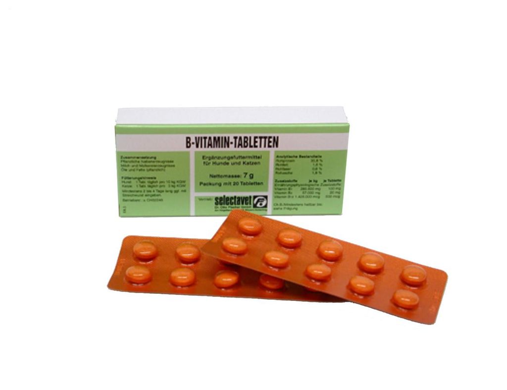 selectavet B-Vitamin-Tabletten 20 Stk. | Hunde & Katzen | B-Vitaminen in Mangelsituationen