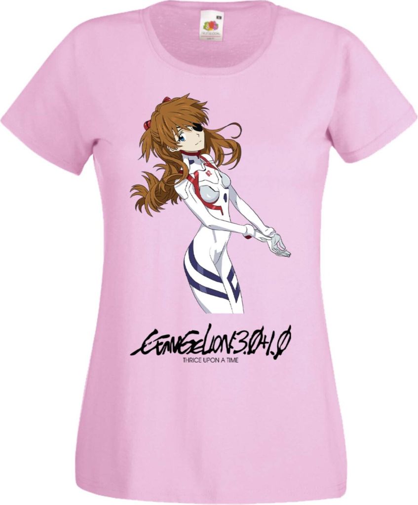 Damen T-Shirt Manga Anime Evangelion Asuka Langley Soryu Evangelion Asuka, Lady S / Hellrosa