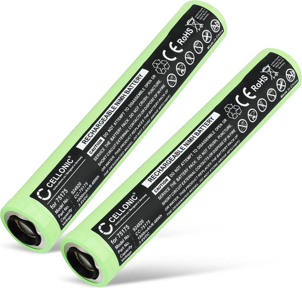 subtel 2x Akku für Beleuchtung / Taschenlampe kompatibel mit Streamlight Stinger, XT, 76307 - (1800mAh, 3.6V)