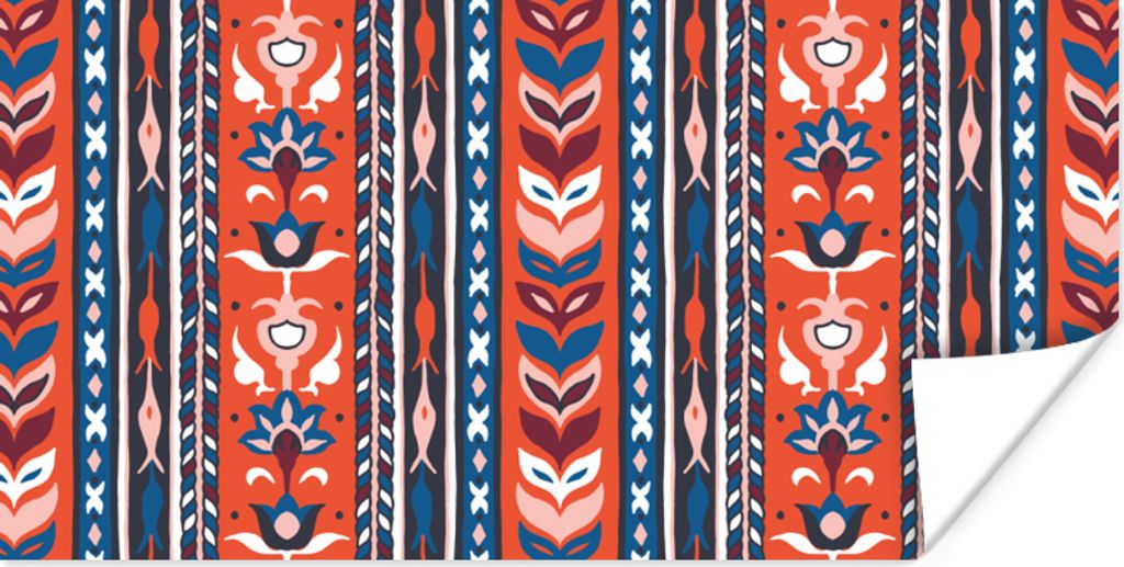 MuchoWow Poster Design - Blumen - Pflanzen - Rot - Minimalismus 150x75 cm - ohne Rahmen