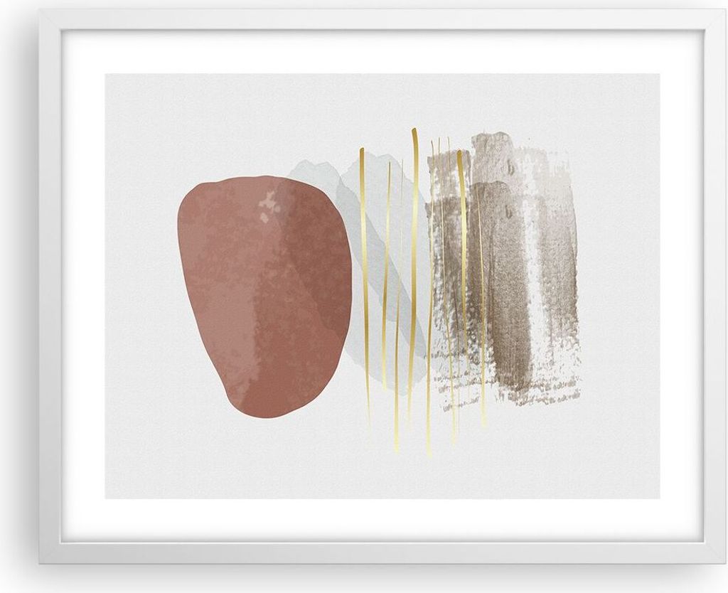 Gerahmtes Poster - Weißer Rahmen - Abstraktion Boho Stück - 50x40 cm - Wand Bild - Wanddeko - Wandbilder - Kunstposter - Wandposter - Bilderrahme...