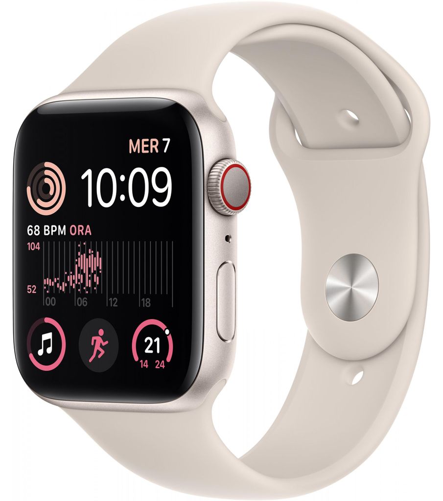 Apple Watch SE 4G 44mm Alu polarstern/Sport polarstern Produktbild 