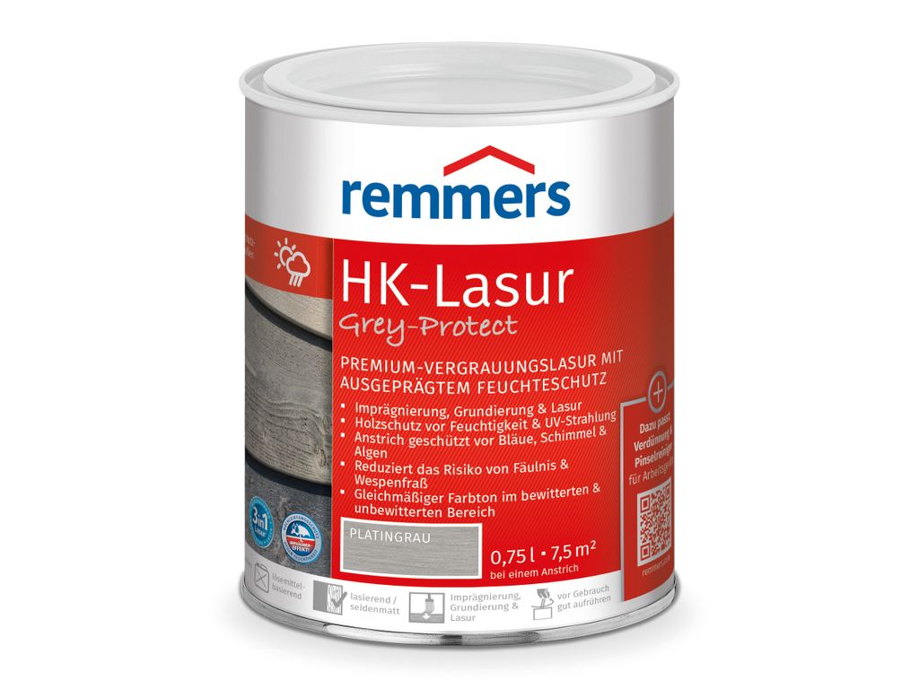 Remmers HK-Lasur 0,75 L Eimer Platingrau Obrázok produktu 