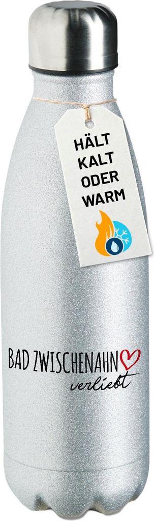Huuraa Trinkflasche Bad Zwischenahn verliebt 500ml Silver Edelstahl Wasserflasche Trinkflasche Geschenkidee