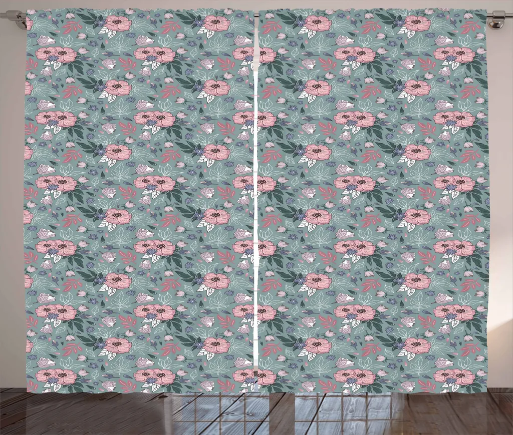 ABAKUHAUS Tende Universali 280x175 cm - Satin con Ganci e Passanti
