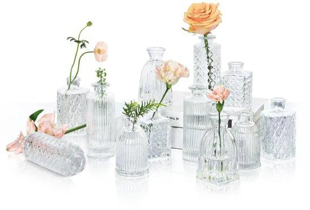 Set de 12 verres pour décoration de table vintage et mariage champêtre