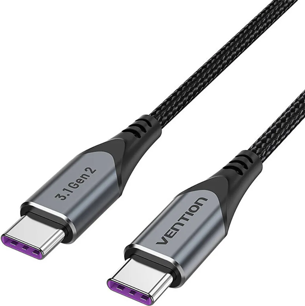 USB-C to USB-C 100W Vention TAHHF 5A 1m USB 3.1 Gen2 4k cable (gray) - 2