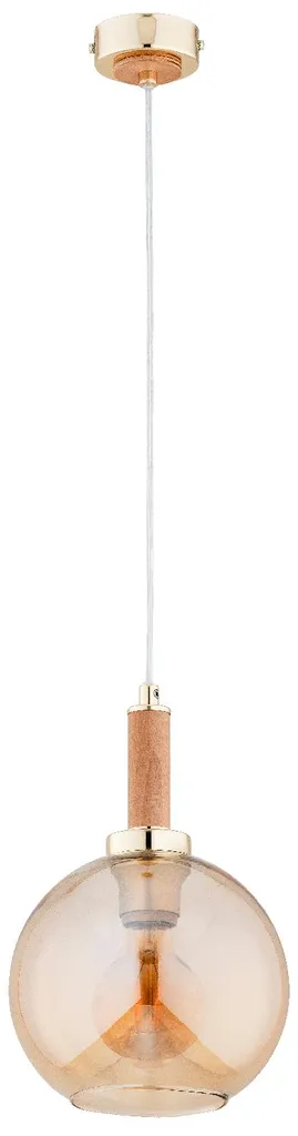 Suspension de Salon Ambre et Bois HETTY Idéale pour Table à Manger 90cm