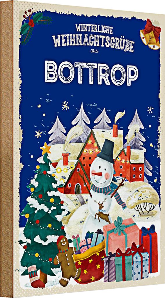 Holzschild Weihnachtsgrüße aus BOTTROP 20x30cm