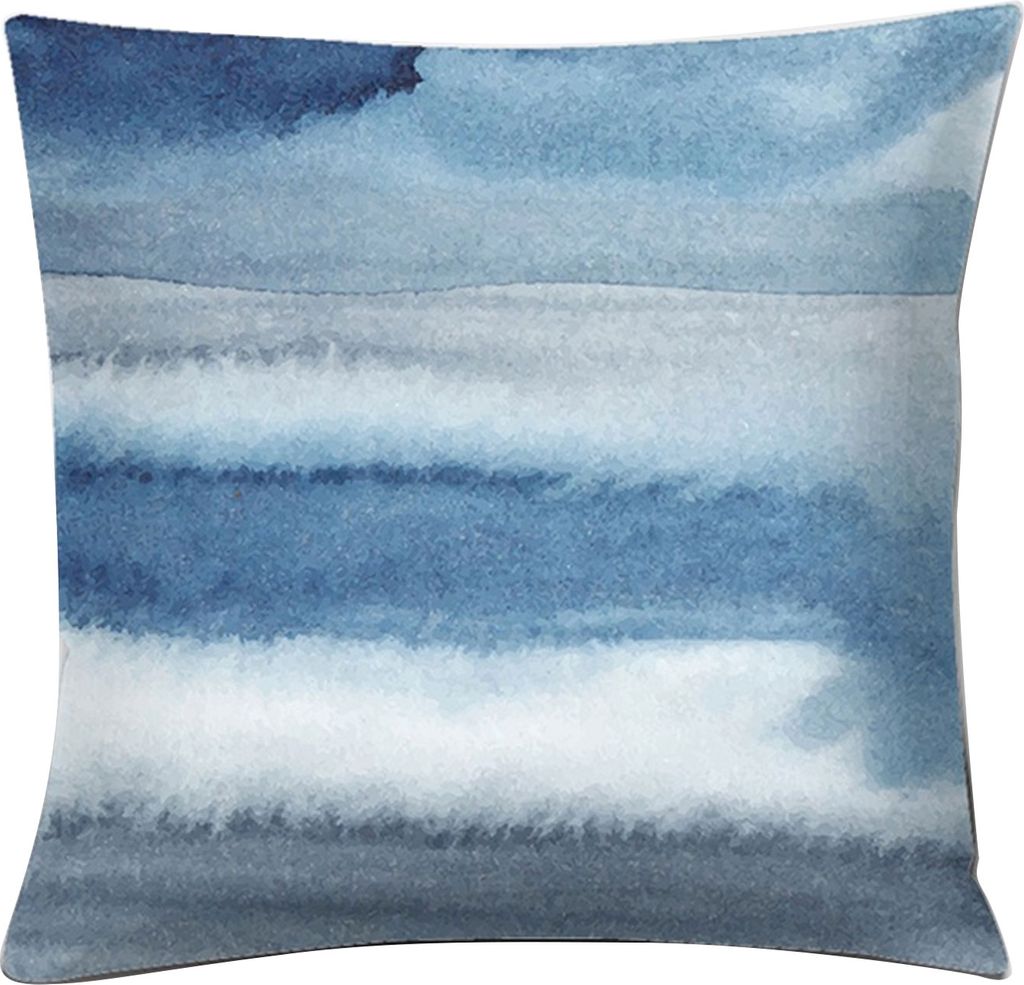 Blauer geometrischer bedruckter Überwurf, quadratischer Kissenbezug, Sofa- und Stuhlkissen-6