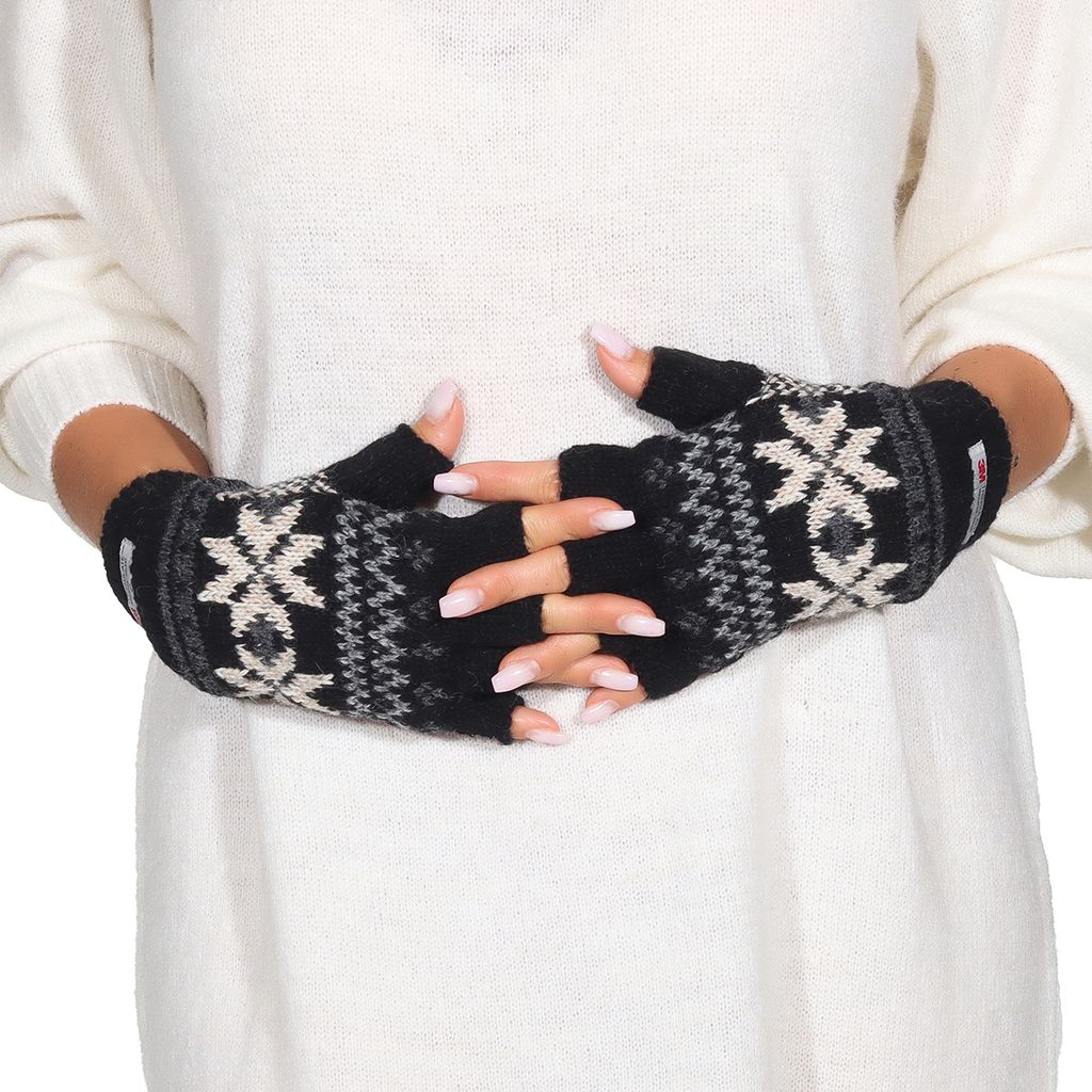 Halbfinger-Handschuhe Mit Kappe Für Damen | Warme Fäustlinge Made In EU