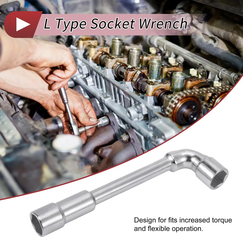 Clé à douille en L 24mm acier allié 24.2x7cm pour auto et moto