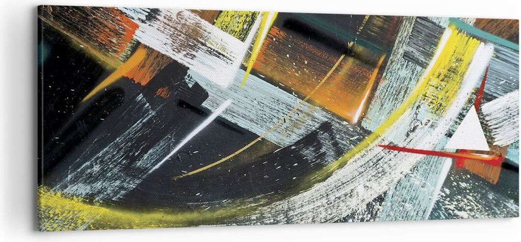 Bild auf Leinwand - Leinwandbild - Einteilig - Abstraktion Graffiti Bunt - 120x50cm - Wand Bild - Wanddeko - Wandbilder - Leinwanddruck - Bilder - ...
