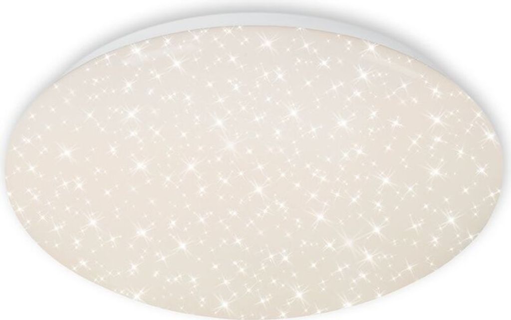 A round LED ceiling light with a star-like pattern.