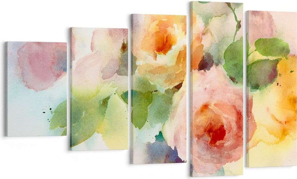 Bild auf Leinwand - Leinwandbild - Rose Blume Garten - 100x60cm - Wand Bild - Wanddeko - Wandbilder - Leinwanddruck - Bilder - Kunstdruck - Wanddek...