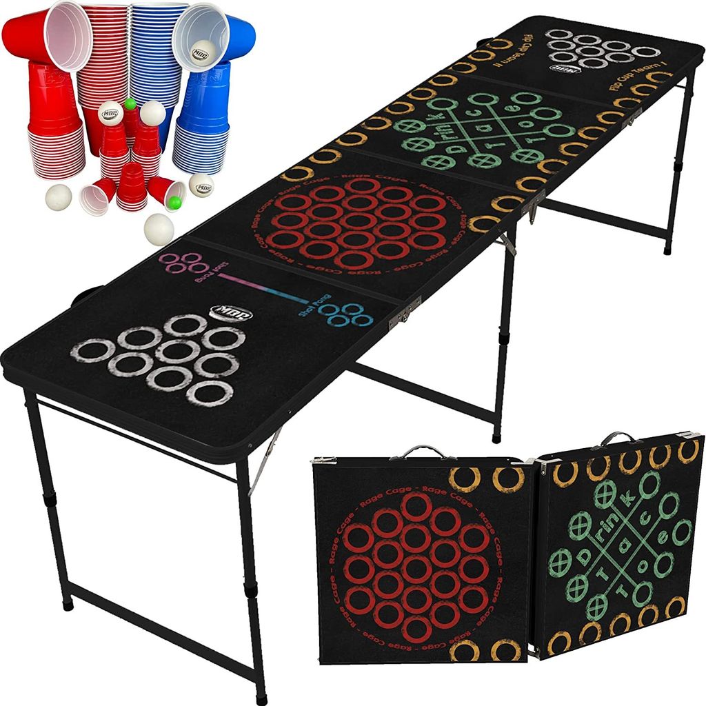 Multigame Beer-Pong Tisch, 5 verschiedene