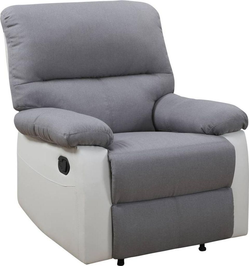 Poltrona relax "Lincoln"- Bianco/ Grigio chiaro Immagine del prodotto 