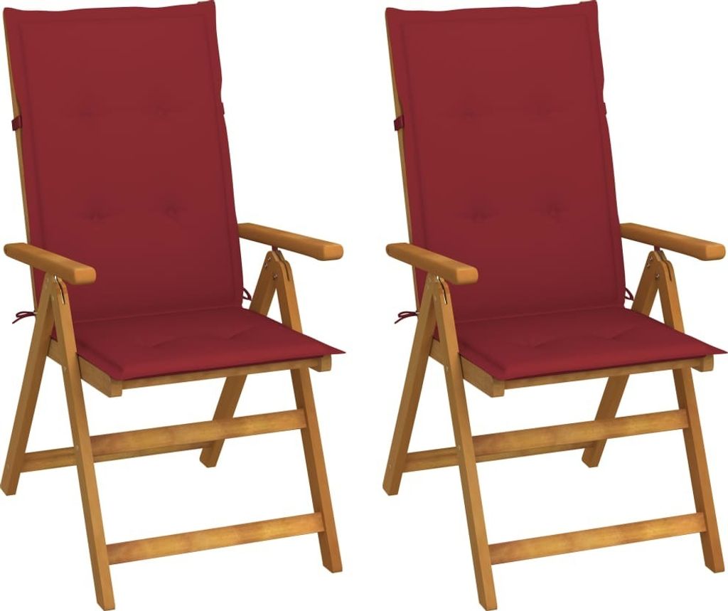 Maison Exclusive - Garten-Liegestühle 2 Stk. mit Kissen Akazie Massivholz