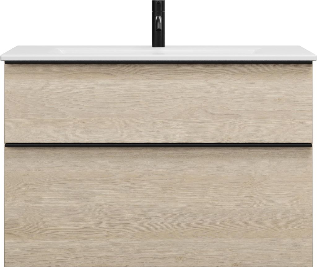 burgbad Eqio Slim Keramik-Waschtisch inklusive Waschtischunterschrank, 920x490x620mm, SHBT092F3180C0001G0252
