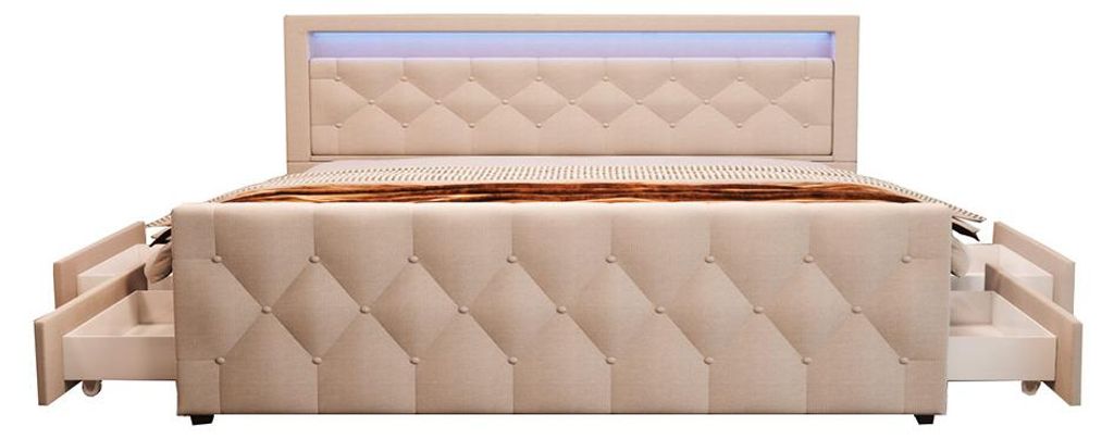 HOME DELUXE - Polsterbett VELARA - 180 x 200 cm, Farbe: Produktbild  KI-generiertes Bild