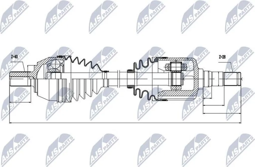 Stop aux vibrations : Arbre d'entraînement 8G913B437BA pour Mondeo et S60