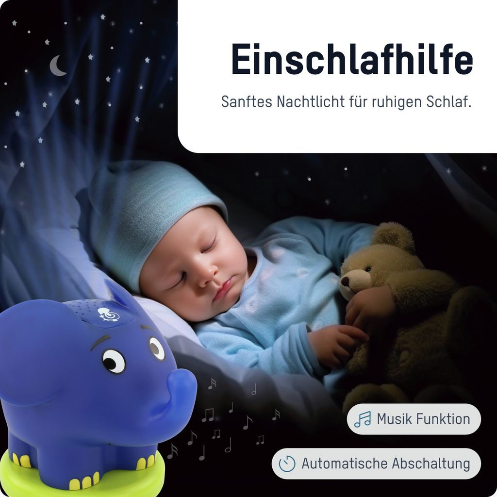 ANSMANN LED Sternenhimmel Projektor Elefant Musik Produktbild 3