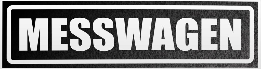 Kiwistar Messwagen invertiert Magnetschild Schild magnetisch - 20cm Schwarz - reflektierend - Magnetfolie für Auto PKW Kfz