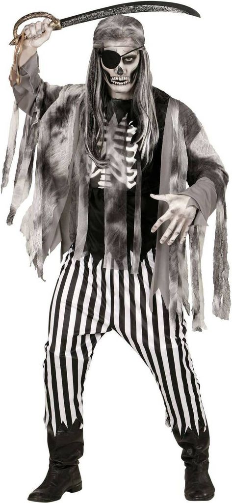 Skelett-Piratenkostüm für Herren Halloween-Kostüm Produktbild 