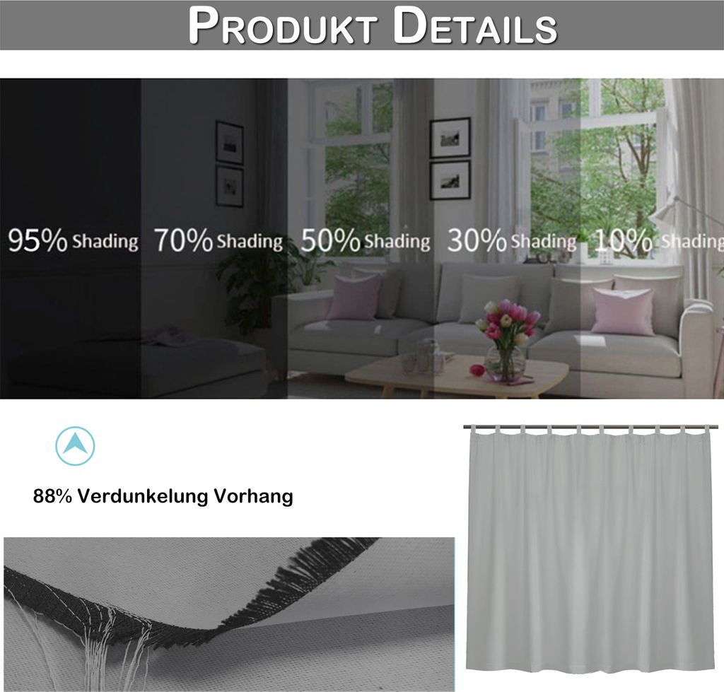 Vorhang Wasserdicht Blickdicht Gardine Sonnenschutz Outdoor Produktbild 5