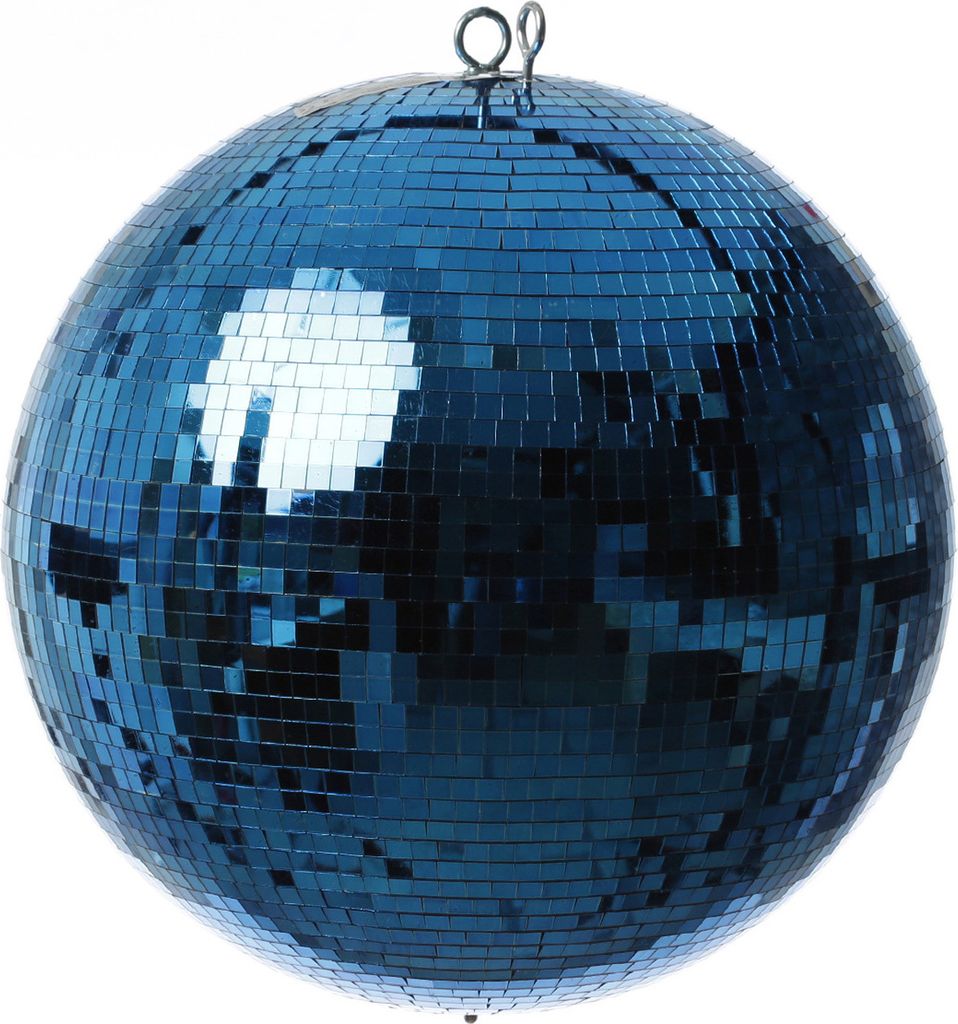 Spiegelkugel 40cm - Safety Discokugel - Echtglas - 10x10mm Spiegel - blau