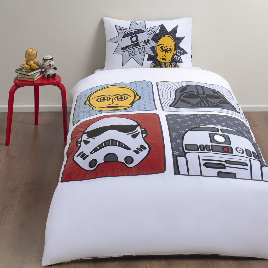 Disney Home Star Wars Kinder Wendebettwäsche Set 100% Baumwolle 140x200 cm Kissenbezüge 60x70 cm