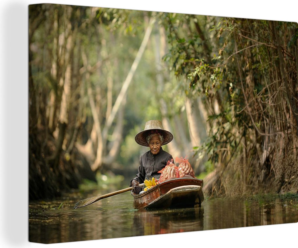 OneMillionCanvasses - Leinwandbilder - 140x90 cm, Segelnder Mann in Thailand, Wandbilder Kunstdruck Wanddekoration